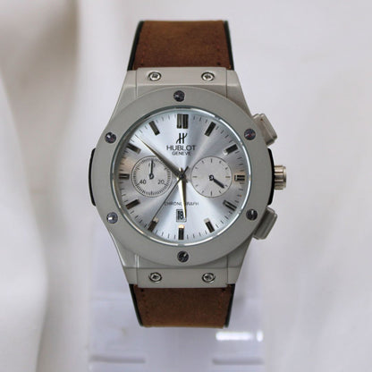 Hublot Men's Watch White Dial And Brown Strap