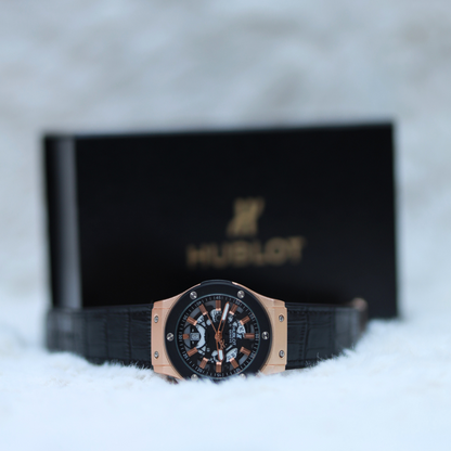 Hublot Watch full Black in gold ring