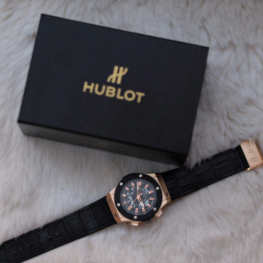 Hublot Watch full Black in gold ring