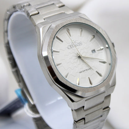 Citrons Men's Watches Silver Dial and Silver Strap